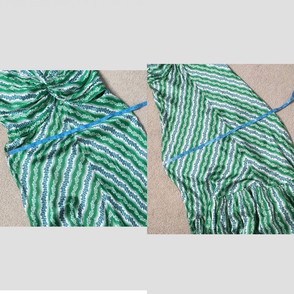 Sandro Agnetta Maxi Dress Cut Out Details 3/4 Sleeve Green Viscose Bias Cut - Picture 13 of 16